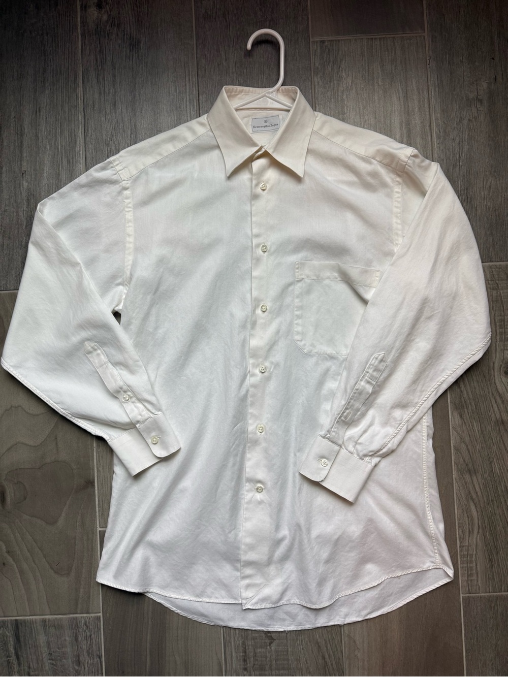 Ermenegildo Zegna Off-White Long Sleeve Dress Shirt